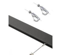 Picture Rail Picture Rail Hooks and Wire Shelf with Cover, Art Gallery Wall Mount Picture Hanging System Kit, Museum Photo Track for Walking Background Cords(White,4.9'/1.5m Cable)