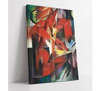 Picture Red Franz Marc The Foxes Canvas Wall Art Print Picture - 12 inch wide x 18 inch high (Frame Depth 30mm)