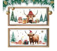 Picture - Rural Vista, 2 Unit Pastoral Display For Interior Enrichment, Rustic Wood Frame With Printed Grain, Hobby Item, Scenic For Kitchen, Parlor, Suite, Nursery And