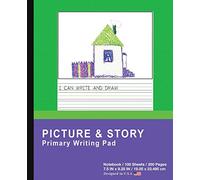 Picture & Story Primary Writing Pad: Green Purple - Primary Draw & Write Journal - Story Notebook For Home & School [Classic]