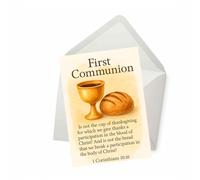PICTURE THIS PRINTS 1 Corinthians 10:16 Bible Verse for First Communion Card, Catholic First Communion Greeting Card, Christian Scripture Blessing for Kids, Comes with Envelope (5x7”)