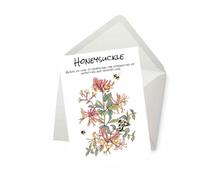 PICTURE THIS PRINTS Friendly Honeysuckle Birth Flower, Honeysuckle Birth Flower Meaning Greeting Card, Botanical Nature-Inspired June Birthday, Comes with Envelope (5x7”)