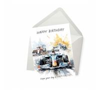 PICTURE THIS PRINTS Have a Fast-Tastic Birthday Race Car Birthday Card, Formula One Racing Theme, Vehicle Racing, Fast Sport Auto Greeting, Happy Birthday For Him Her, Comes with Envelope (5x7”)