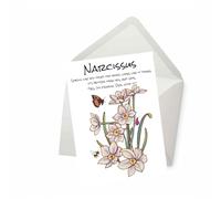 PICTURE THIS PRINTS Rude Narcissus Birth Flower, Narcissus Birth Flower Meaning Greeting Card, Sarcastic Birthday Card, Floral Botanical December Birthday Wishes, Comes with Envelope (5x7”)