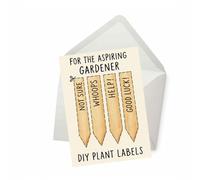 PICTURE THIS PRINTS The Aspiring Gardener Funny Greeting Card, Gardening Humor for Plant Lovers and Green Thumb Enthusiasts, Plant Themed Card with DIY Plant Labels Joke, Comes with Envelope (5x7”)