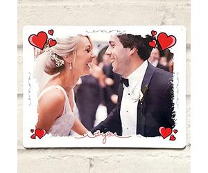 Picture with Love Frame I Love You Red Hearts Personalised Printed Metal Signs, Custom Photo, Custom Text Birthday Present, Custom Gift