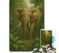 Picture Wood Puzzle, Adults, Elephant in Lush Green Jungle, 1000 Pieces | Jigsaw Puzzle Gift - visual matching for a more organised build on quiet evenings.