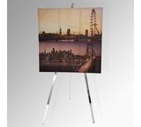 picturehangingdirect.co.uk Tripod, Greco, CHROME NICKEL Easel, Metal, 160CM Floor standing Big Steel Display Stand A0 A1 A2 (Gold)