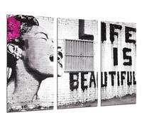 Pictures Camera Set of 3 Decorative Wall Posters, Living Room Decor, Modern, Bedrooms, Room, Banksy Street Art, (97 x 62 cm)