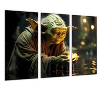 Pictures Camera Set of 3 Decorative Wall Posters, Living Room Decor, Modern, Bedrooms, Room, Star Wars, Yoda, (97 x 62 cm)