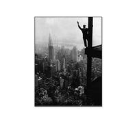 Pictures for Bedroom Wall Decor 15.7”x23.6”(40x60cm) (Unframed) Empire State Building Architectural Landscape Poster Vintage Workers at National Building Construction Site 1930's Picture Canvas Print