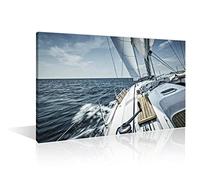 Pictures for Living Room Sailboat Sailing at Sea Painting Ocean Horizon Artwork 1 Piece Seascape Wall Art Prints on Canvas Wooden House Decor Framed Gallery-Wrapped Ready to Hang(16" Wx24 H)