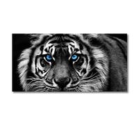 Pictures on Canvas Wall Art Blue Eyes Tiger Poster Black White Animal Canvas Painting Wall Art Prints Pictures for Living Room Home Decor 80x160cmNo Frame