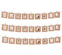 Pictures Wall Decor Hanging Mini Picture Frame, 30 Pieces Paper 2x3 Frame Compatible with Polaroid, Fujifilm Instax Mini Film (Brown 3 Packs (30 Pieces))