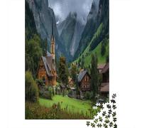 Picturesque Alpine Village Jigsaw Puzzles for Adults And Kids. 1000 Pieces Whimsical Challenge Toy Educational Game Home Decor 70x50cm/1000pcs