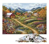 Picturesque Farm Wooden Jigsaw Puzzle 300 Piece Adults Fun Stress Relief Toy Home Decoration Education Game Toy Intellectual Game Challenge Educational 300pcs (40x28cm)
