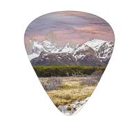 Picturesque mountain Guitar Picks with Organizer Storage Box Guitar Plectrums 12PCS 3 Thickness Thin Medium Heavy 0.46 0.71 0.96mm Guitar Picks For Acoustic Electric or Bass Guitars