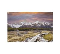 Picturesque Mountain Print Metal Tin Signs Funny Metal Signs,Poster Plaque Sign Wall Hanging Decorations 12x8inch