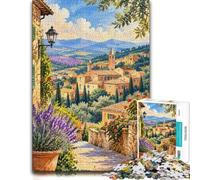 Picturesque Village Landscape with Lavender F Jigsaw Puzzle, 1000 Piece | For free time at home: Adult jigsaw puzzle with 1000 pieces can be enjoyed across several sessions.