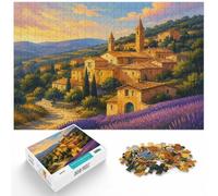 Picturesque Village Landscape with Lavender F Jigsaw Puzzle, 1000 Piece | For quiet evenings and screen-free downtime: Adult jigsaw puzzle with 1000 pieces suits patient puzzle fans.
