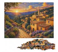 Picturesque Village Landscape with Lavender F Jigsaw Puzzle, 1000 Pieces | Adult Puzzle - activity for family time on quiet evenings.
