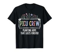 PICU Crew Planting Hope Floral Pediatric Nurse T-Shirt