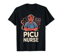 PICU Nurse Floral Botanical Pediatric Intensive Care T-Shirt