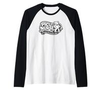 PICU Nurse Funny Superhero Bear Raglan Baseball Tee
