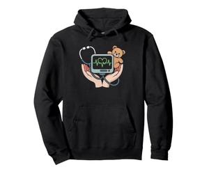 Picu Nurse Stethoscope Baby Footprint Pediatric Intensive Pullover Hoodie