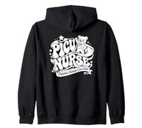 PICU Nurse Superhero Bear Zip Hoodie