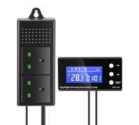PID Reptile Thermostat Plug Socket,Digital Dimmer Temperature Controller 0-50℃ with Day & Night Timer,Thermostat Plug Socket UK for Home Brew Greenhouse Heater Heat Mat Tube Heater Reptile Vivarium
