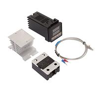 PID Temperature Controller Set K Type Thermocouple Heat Sink Relay Thermostat Holder High Efficiency Intelligent Control for Farm Electric Power (40A)