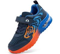 PiDaGlobal Kids Trainers Boys Running Shoes Girls Athletic Sneakers Glow-in-Dark Sports Shoes Breathable Tennis Shoes Lightweight School Walking Shoes 1UK Blue/Orange