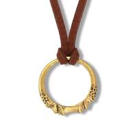 Pidak Adjustable Ring Necklace - Portable Pendant Zamak Diameter 2.1cm Chain 60cm Fantasy Medieval Style XL Metal No Gemstone, XL, Metal, No Gemstone