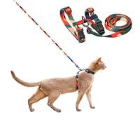 pidan Cat Harness and Leash Set, XL Size for Large Cats, Escape Proof - Adjustable Kitten Harness for Large Small Cats, Lightweight Soft Walking Travel Petsafe Harness (Multicolor-XL Size)