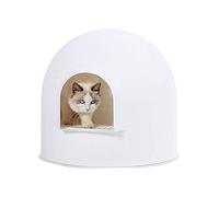 Pidan Igloo Cat Litter Dome - Extra Large, Dog Proof Kitty Litter Box Furniture with Modern Minimalist Design, Dot Design Award 2016, Red