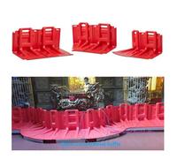PIDAN TECH L-Shaped Flood Barrier, Reusable Household Durable ABS Plastic Waterproof Barrier, Easy to Install, Suitable for Door Garage Basement Door Flood Barrier H52C Outward Curved 10 Pcs