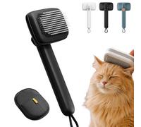 Piddy Pet Ion Brush, Dual Ion Generator Magic Wand for Pet Hair, Self-Cleaning Magic Fur Brush, The Magics Brushs Pets Hair for Dogs and Cats (black)
