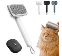 Piddy Pet Ion Brush, Dual Ion Generator Magic Wand for Pet Hair, Self-Cleaning Magic Fur Brush, The Magics Brushs Pets Hair for Dogs and Cats (white)