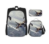 Pidgazdfgv Aircraft Backpack Kid Boys Girls Lunch Box School Bookbag Set Secondary Pupil College Student Gift