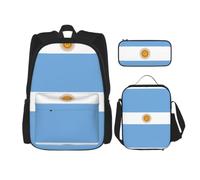 Pidgazdfgv Argentine Flag Backpack Kid Boys Girls Lunch Box School Bookbag Set Secondary Pupil College Student Gift