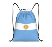 Pidgazdfgv Argentine Flag Drawstring Backpack Sports Gym Sackpack Mesh Pockets Water Resistant String Bag Women Men