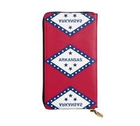 Pidgazdfgv Arkansas State Flag Women RFID Blocking Wallet Leather Zip Phone Clutch Large Capacity Lady Travel Purse Gifts