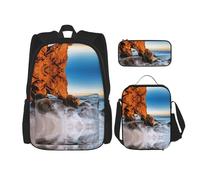 Pidgazdfgv Beach Malibu Backpack Kid Boys Girls Lunch Box School Bookbag Set Secondary Pupil College Student Gift