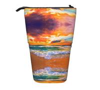 Pidgazdfgv Beautiful Beach at Sunset Pencil Case Portable Pencil Bag School Office Kid Students Adult Girl Boys Present Make Up