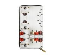 Pidgazdfgv Bright Halloween Women RFID Blocking Wallet Leather Zip Phone Clutch Large Capacity Lady Travel Purse Gifts