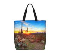 Pidgazdfgv Cactus Desert Sunset Shopping Bag Eco Friendly Shopping Tote Bag School Work Laptop Women Girl Handbag Everyday