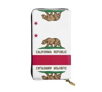 Pidgazdfgv California State Flag Women RFID Blocking Wallet Leather Zip Phone Clutch Large Capacity Lady Travel Purse Gifts