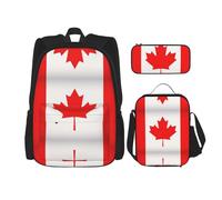 Pidgazdfgv Canadian Flag Backpack Kid Boys Girls Lunch Box School Bookbag Set Secondary Pupil College Student Gift