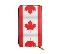 Pidgazdfgv Canadian Flag Women RFID Blocking Wallet Leather Zip Phone Clutch Large Capacity Lady Travel Purse Gifts